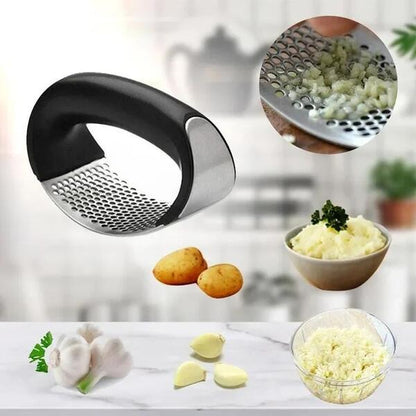 Premium Stainless Steel Garlic Press – Effortless Crushing and Mincing