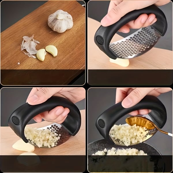 Premium Stainless Steel Garlic Press – Effortless Crushing and Mincing