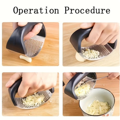 Premium Stainless Steel Garlic Press – Effortless Crushing and Mincing