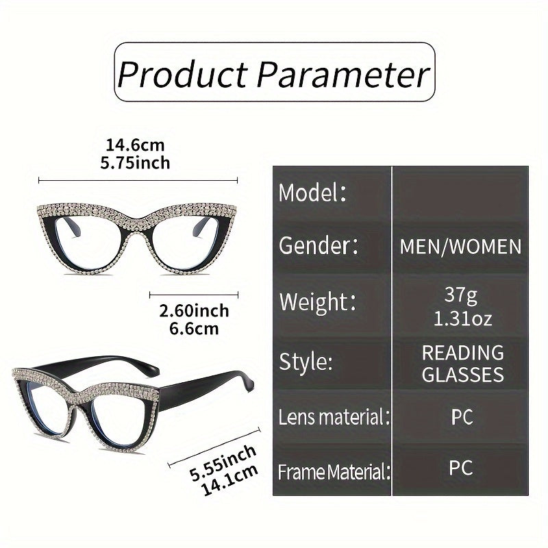 Fashion Diamond Cat-Eye Reading Glasses/Sunglasses👓