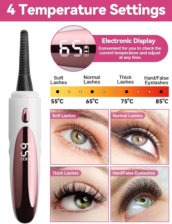 🌟Double-Sided Silicone Electric Lash Curler for Long-Lasting, Natural Lashes 👁️