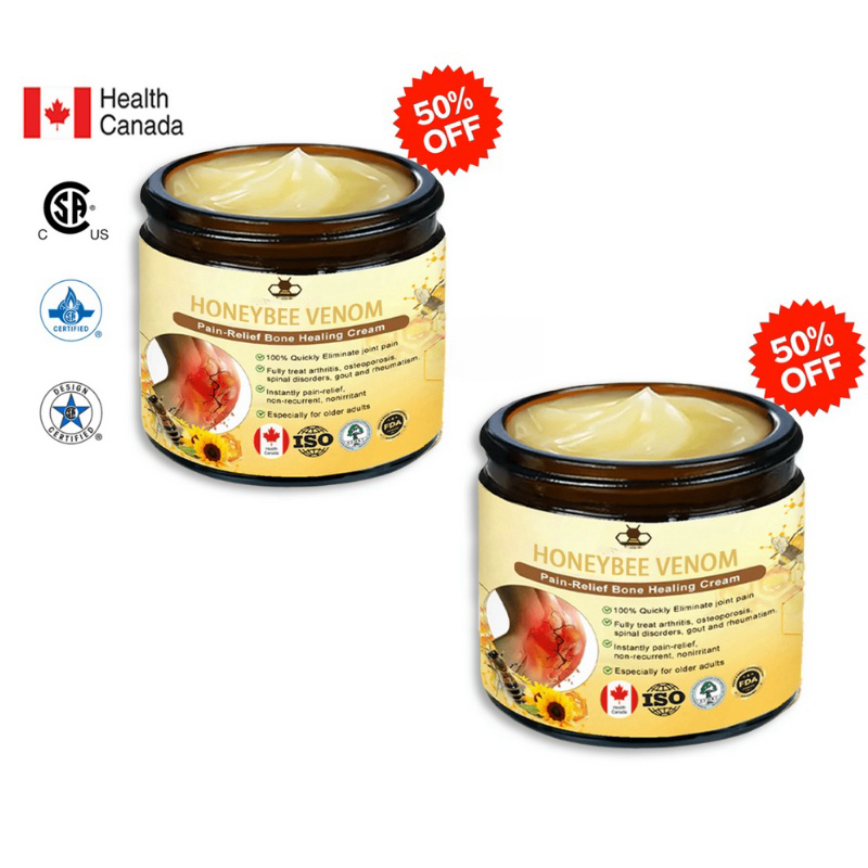 ✅Official Store: Honeybee-Venom Pain-Relief Bone Healing Cream👨‍⚕️Health Canada Professional Certification(Reducing joint swelling, pain, stiffness, redness, warmth, soreness, and joint fatigue)