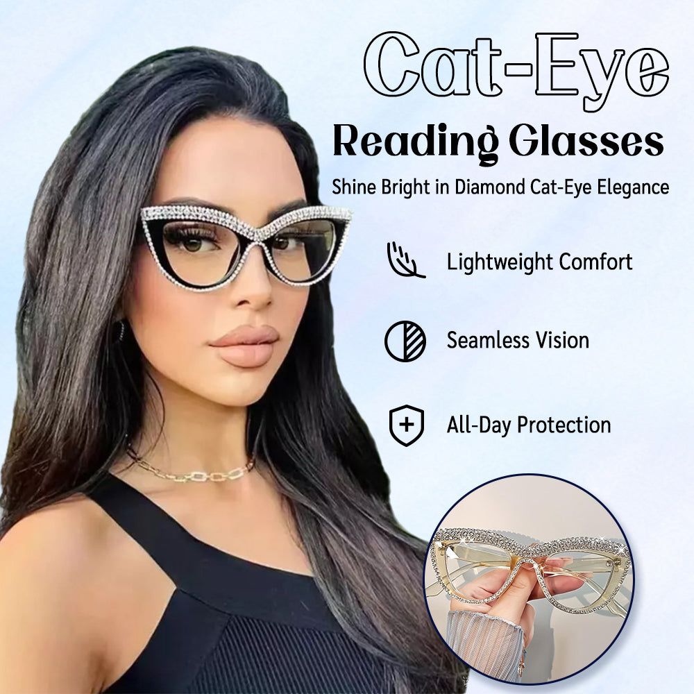 Fashion Diamond Cat-Eye Reading Glasses/Sunglasses👓