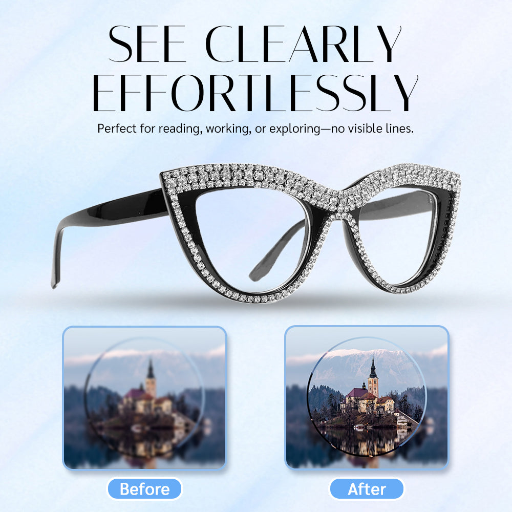 Fashion Diamond Cat-Eye Reading Glasses/Sunglasses👓