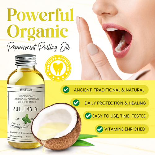 POWERFUL ORGANIC COCONUT + PEPPERMINT PULLING OIL 4 OZ