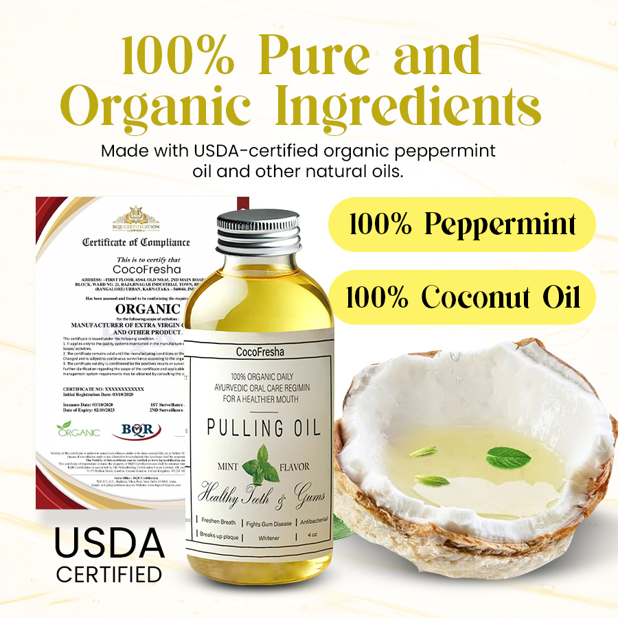 POWERFUL ORGANIC COCONUT + PEPPERMINT PULLING OIL 4 OZ