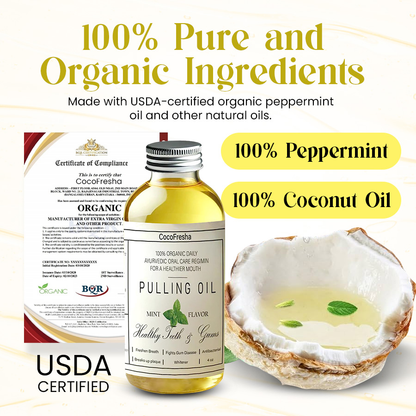 POWERFUL ORGANIC COCONUT + PEPPERMINT PULLING OIL 4 OZ